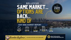 Bellevue Washington housing market update May 2026 by Brandice Raybourn showing same market options are back kind of with pricing and inventory insights